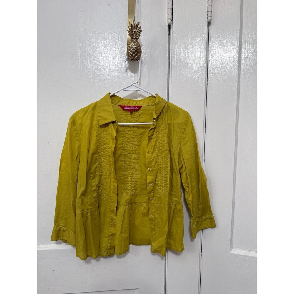 Key Wear Button Front Peplum Blouse